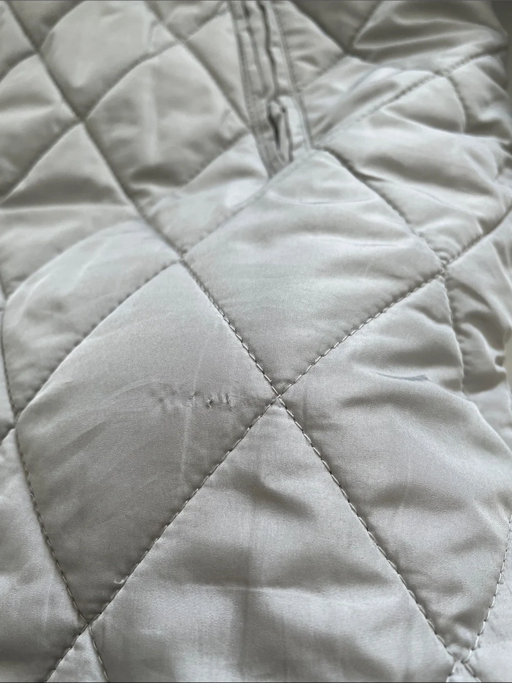 Zara Girls’ Light Grey Quilted Hooded Puff Jacket Size 11-12Y